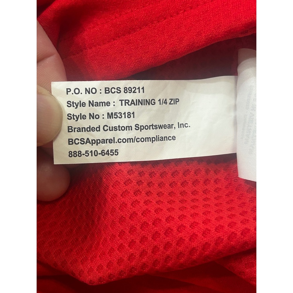Nike Rhodes College Lynx 1/4 Zip Red Mens Dri Fit Training Jacket M53181 - Picture 8 of 8
